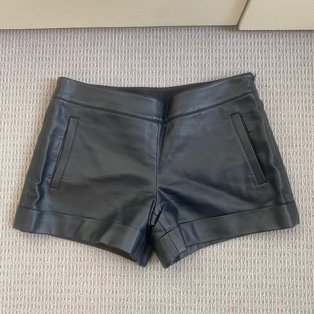 Club Monaco Navy Blue Leather Shorts size 0